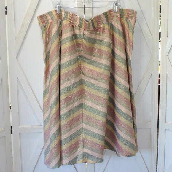 Torrid Multicolor Chevron Lurex A-line Midi Skirt - Picture 5 of 8